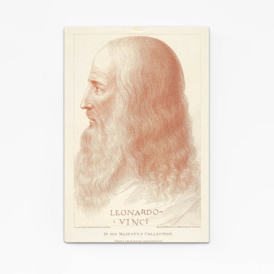 Red Chalk Profile Da Vinci Canvas Art — realism canvas print, canvas print on white background