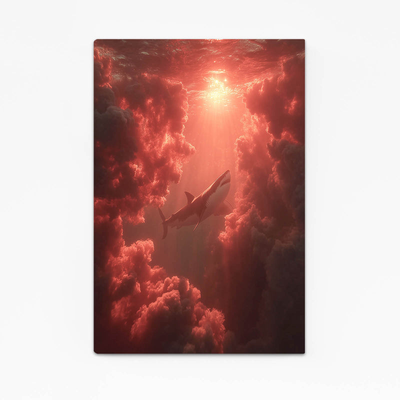 Red Cloud Silhouette Shark Prints – red cloud silhouette shark canvas print