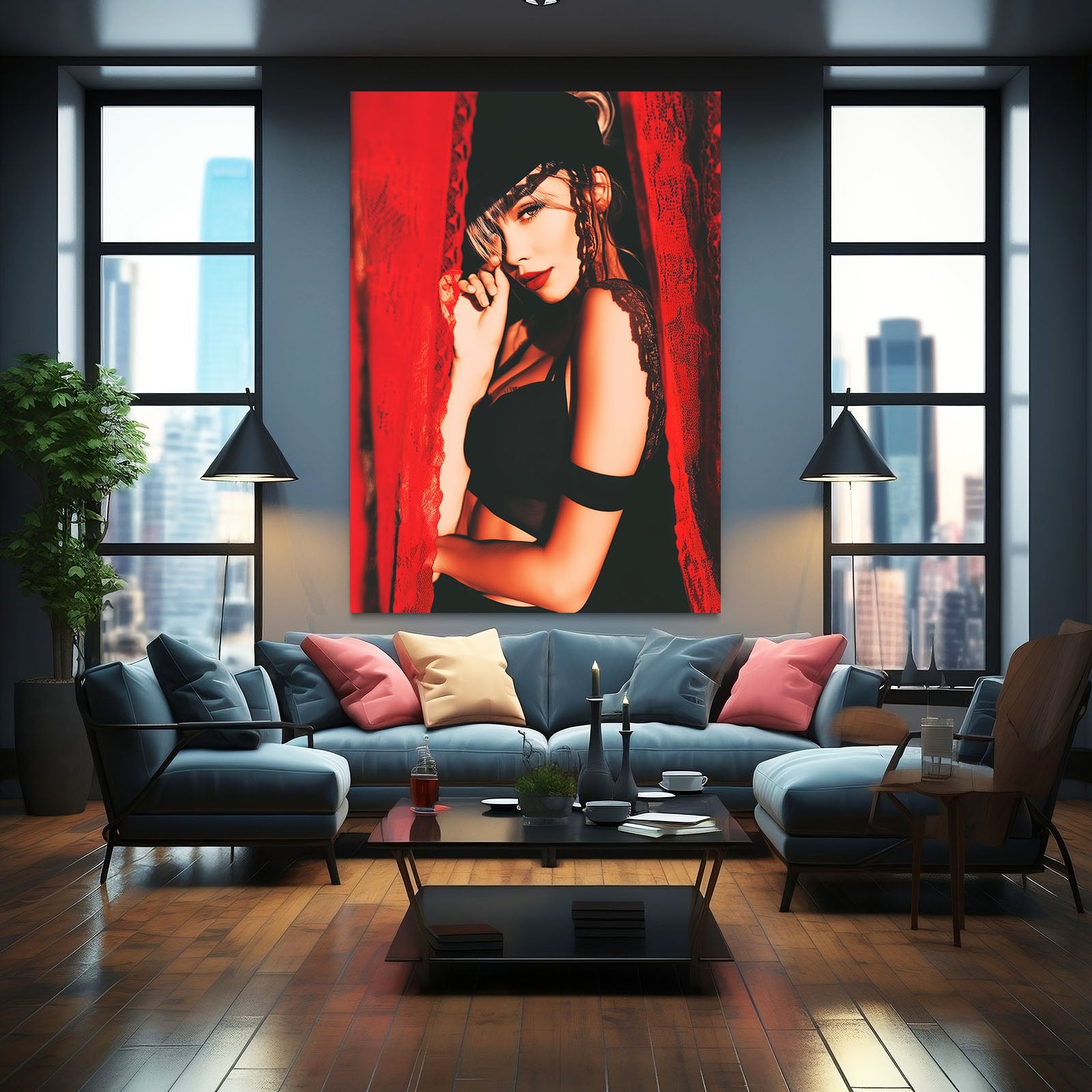 Red Curtain Photography Prints – canvas print, view 3