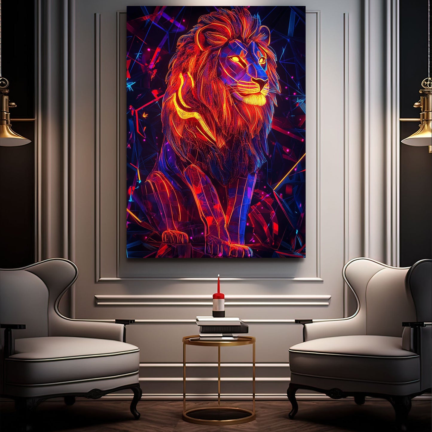 Red Lion Canvas — digital canvas print in pink tones, view 3