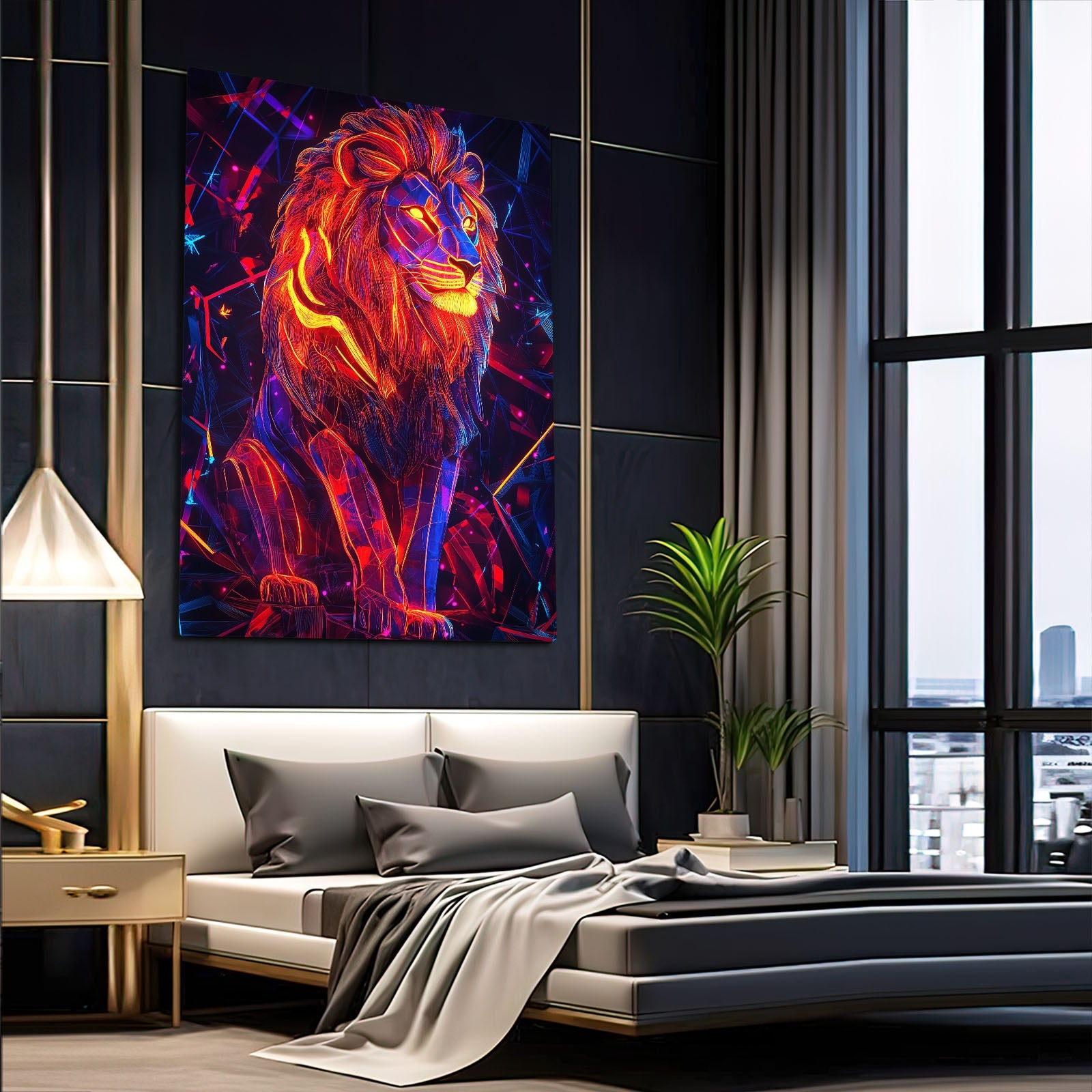 Red Lion Canvas — digital canvas print in pink tones, view 5