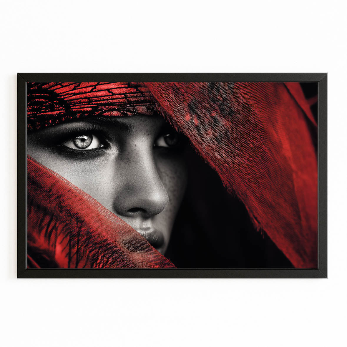Red Veil Photography Wall Art — photography canvas print, canvas print on white background