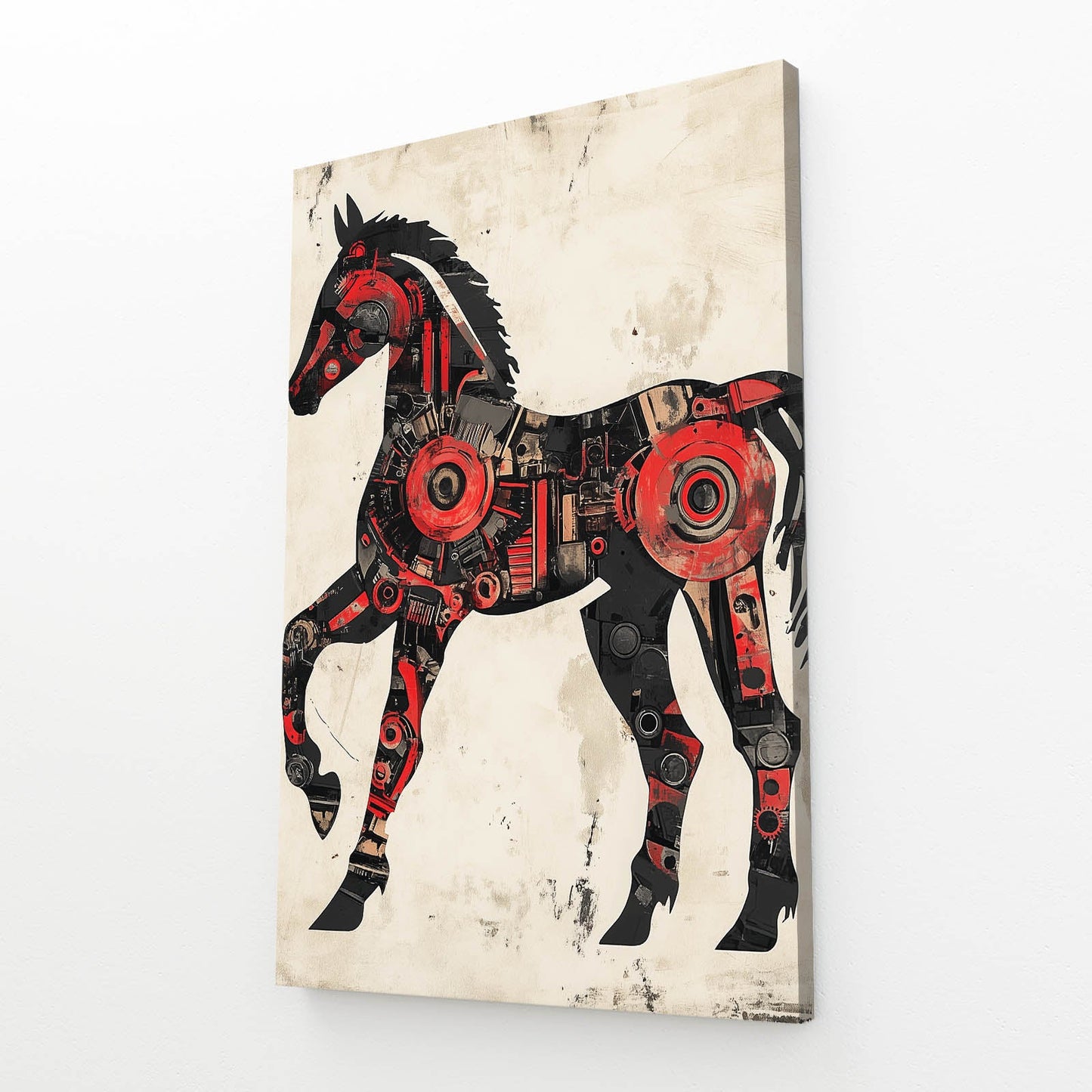 Reddish Horse Canvas Art – angled canvas view on white background