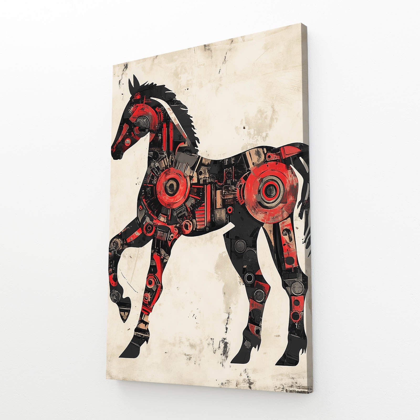 Reddish Horse Canvas Art – angled canvas view on white background