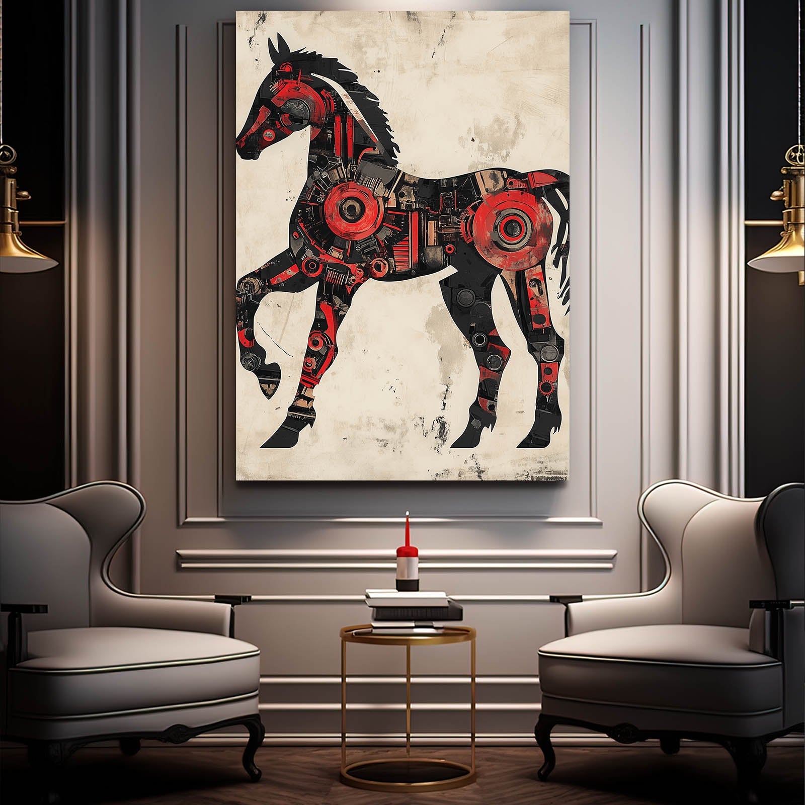 Reddish Horse Canvas Art – angled canvas view on white background
