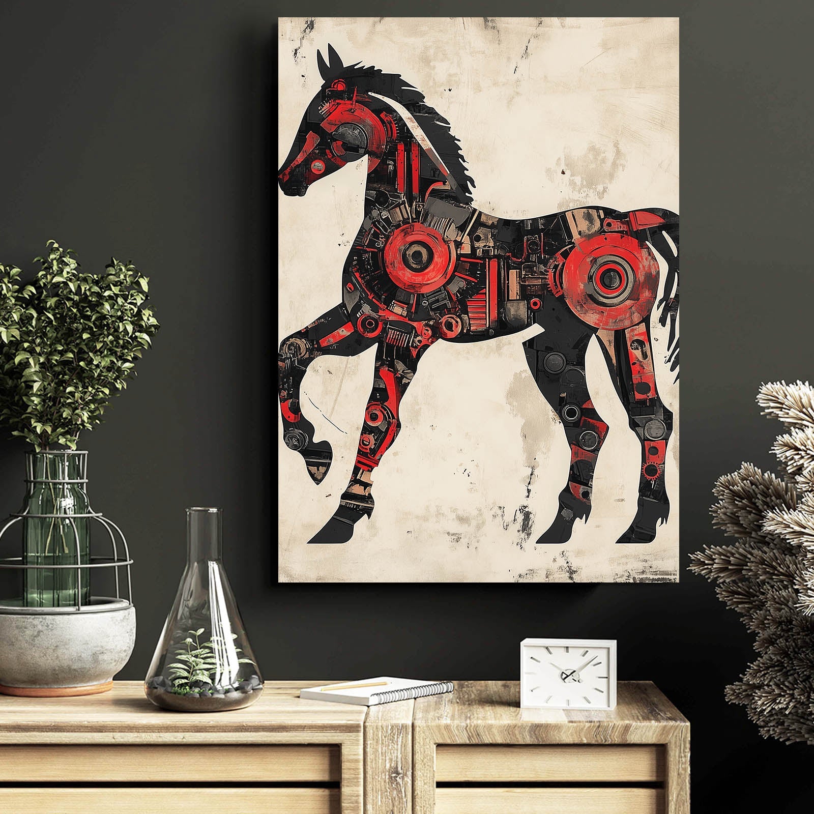 Reddish Horse Canvas Art – angled canvas view on white background
