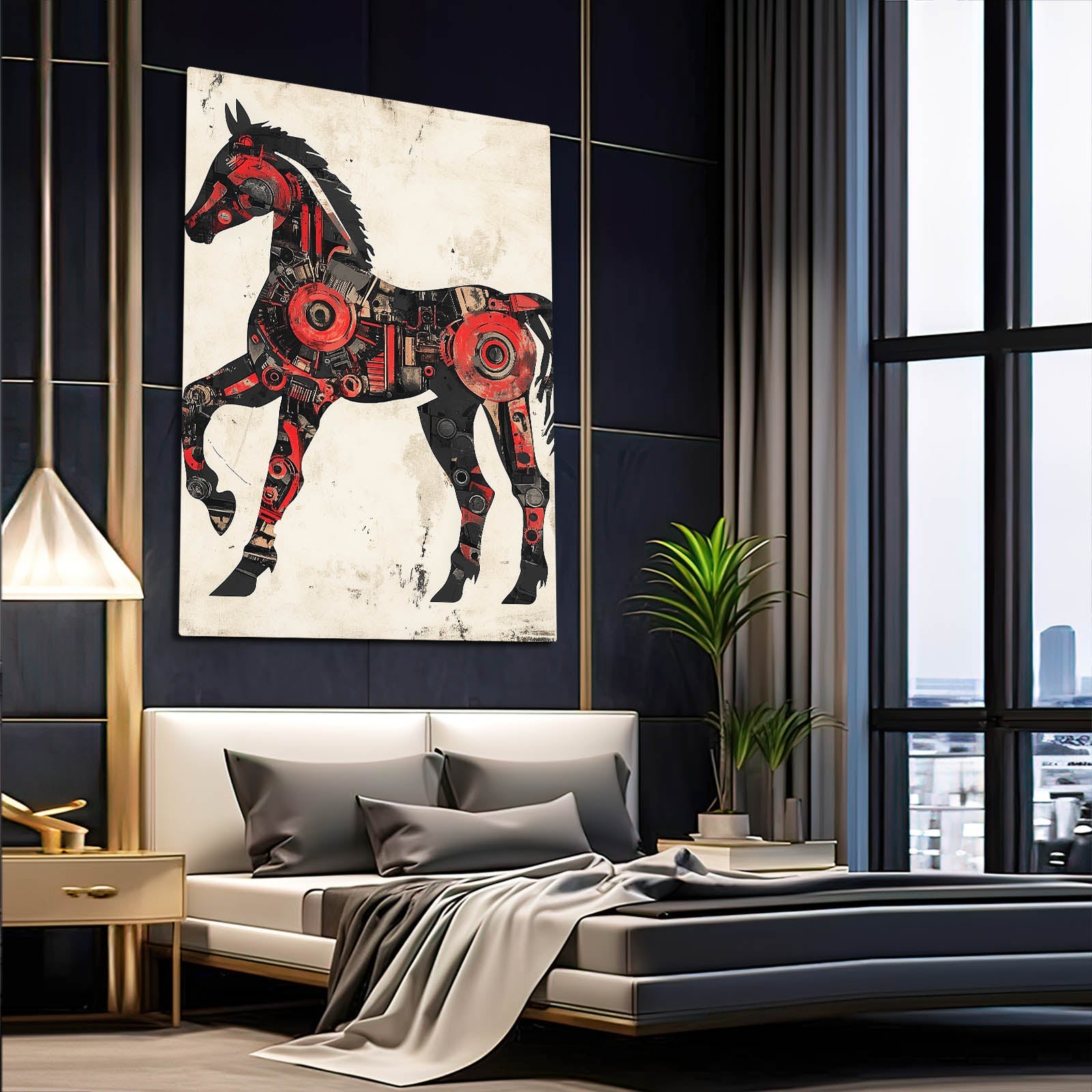 Reddish Horse Canvas Art – angled canvas view on white background