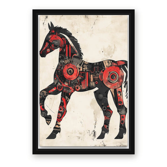 Reddish Horse Canvas Art – with Premium Black wood frame
