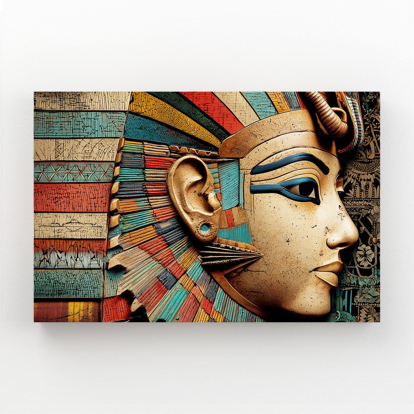 Regal Headdress Portrait Egyptian Wall Art – regal headdress portrait egyptian canvas print