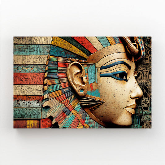 Regal Headdress Portrait Egyptian Wall Art – regal headdress portrait egyptian canvas print