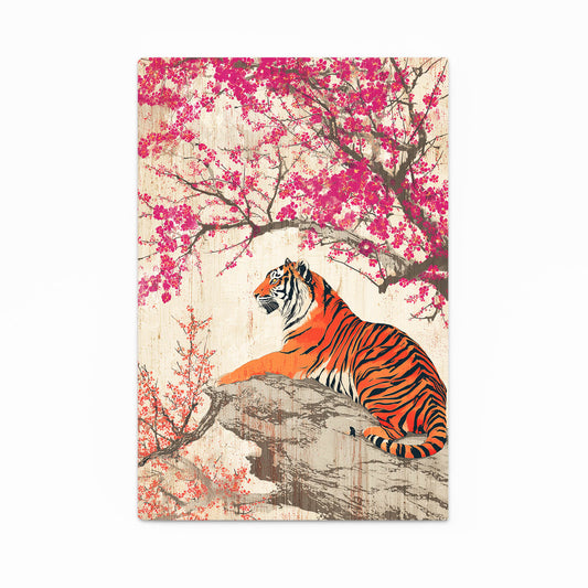 Resting Tiger Cherry Blossom Art – resting tiger cherry blossom canvas print