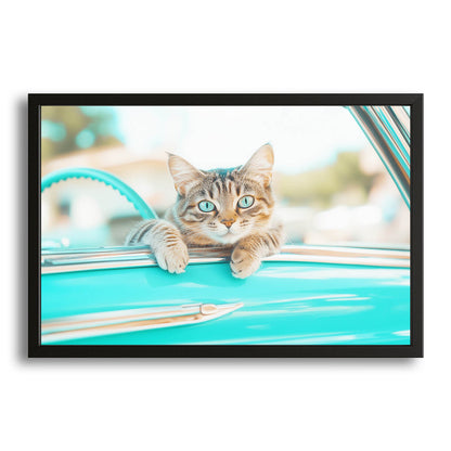 Retro Drive Wall Art Cat