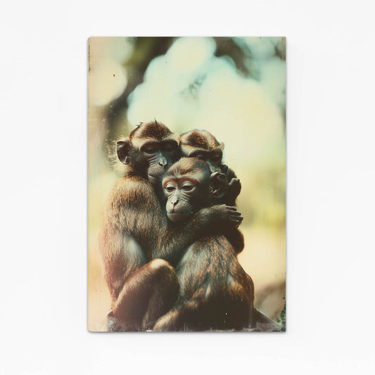 Retro Embrace Pair Monkey Wall Decor – retro embrace pair monkey canvas print