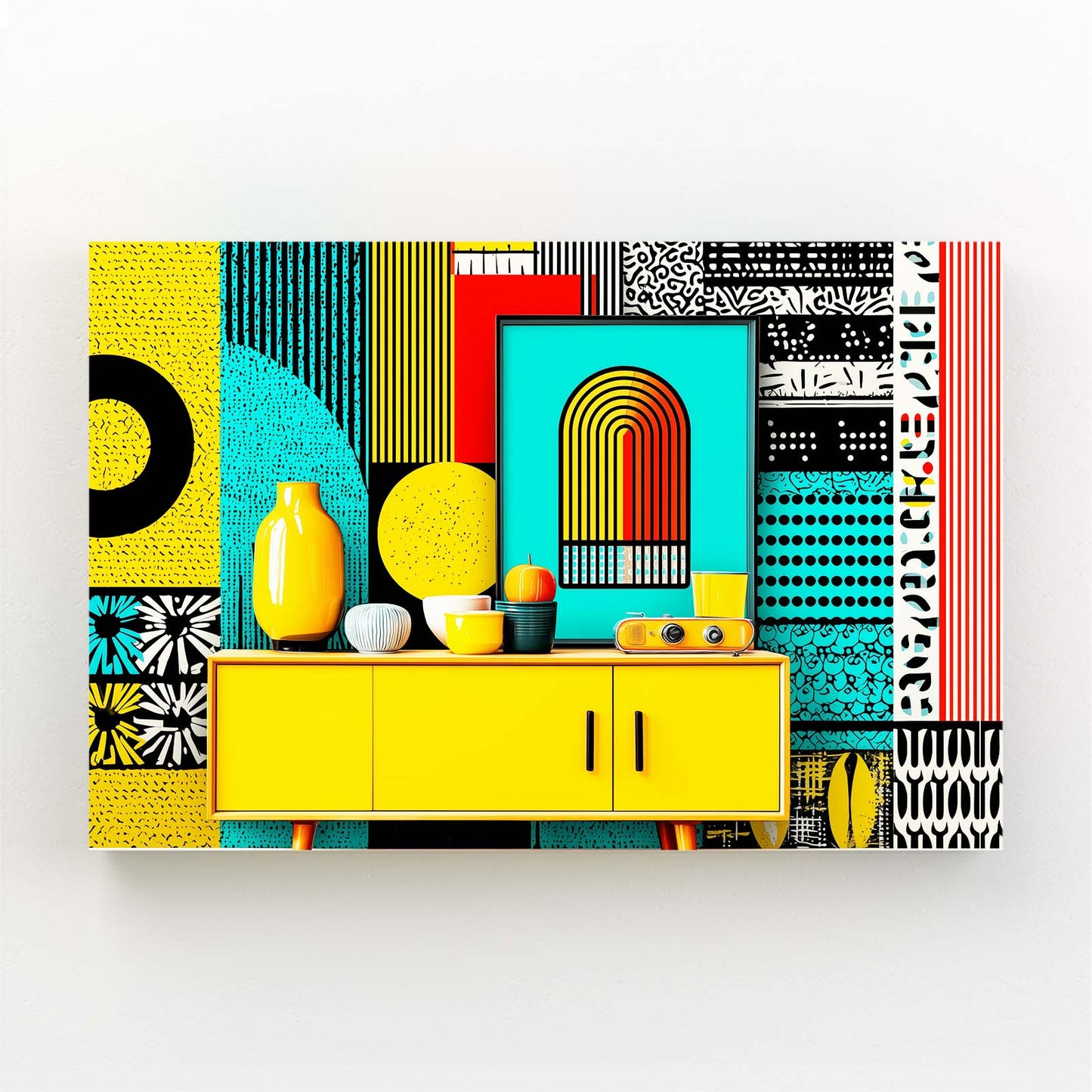 Retro Geometric Kitchen Farmhouse Wall Decor – retro geometric kitchen farmhouse canvas print