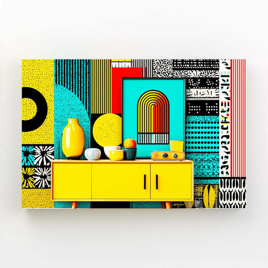 Retro Geometric Kitchen Farmhouse Wall Decor – retro geometric kitchen farmhouse canvas print