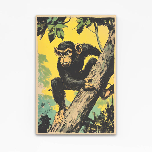 Retro Poster Climb Monkey Art – retro poster climb monkey canvas print