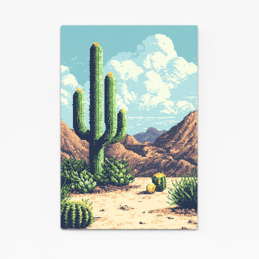 Retro Poster Desert Cactus Canvas Art – retro poster desert cactus canvas print