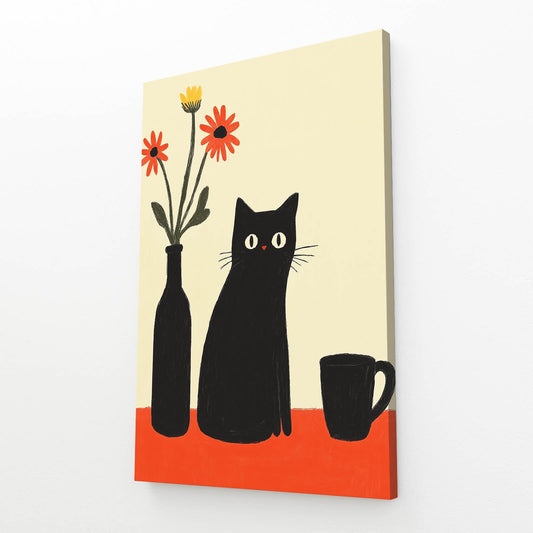 Retro Table Cat Wall Art