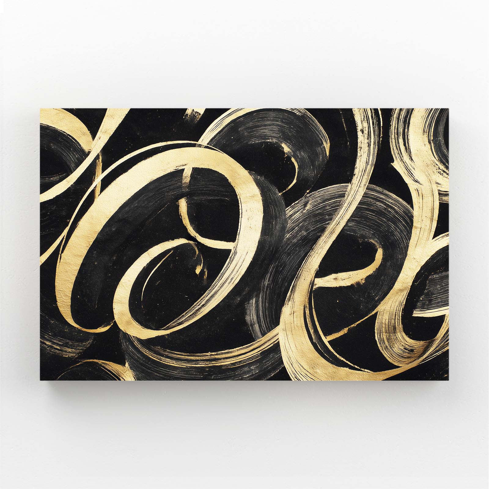 Ribbon Swirl Gold Canvas Art – ribbon swirl gold gold canvas print