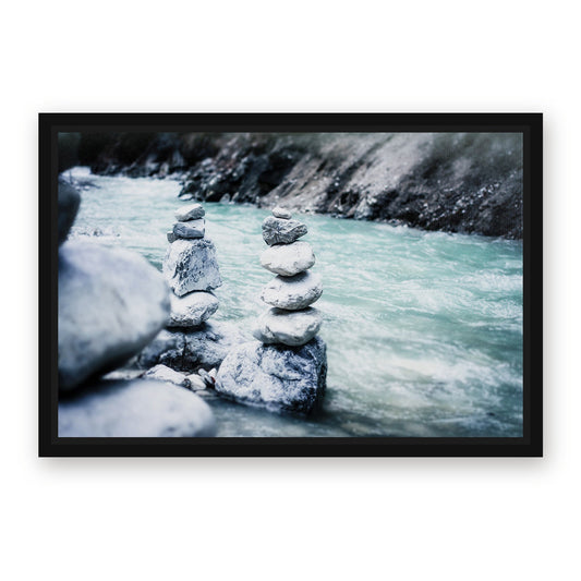 River Cairn Nature Photography – with Premium Black wood frame