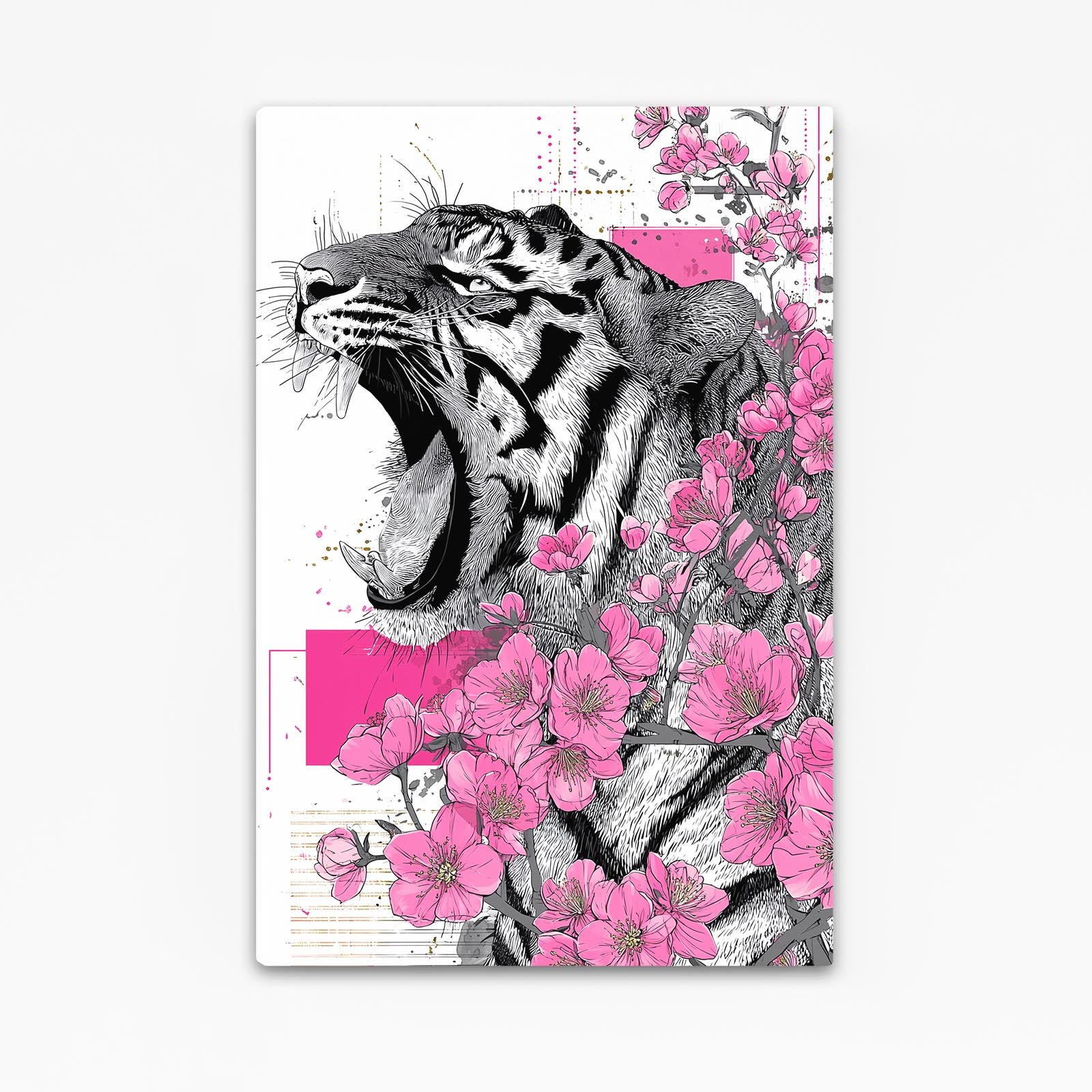 Roaring Tiger Sketch Cherry Blossom Prints – roaring tiger sketch cherry blossom canvas print