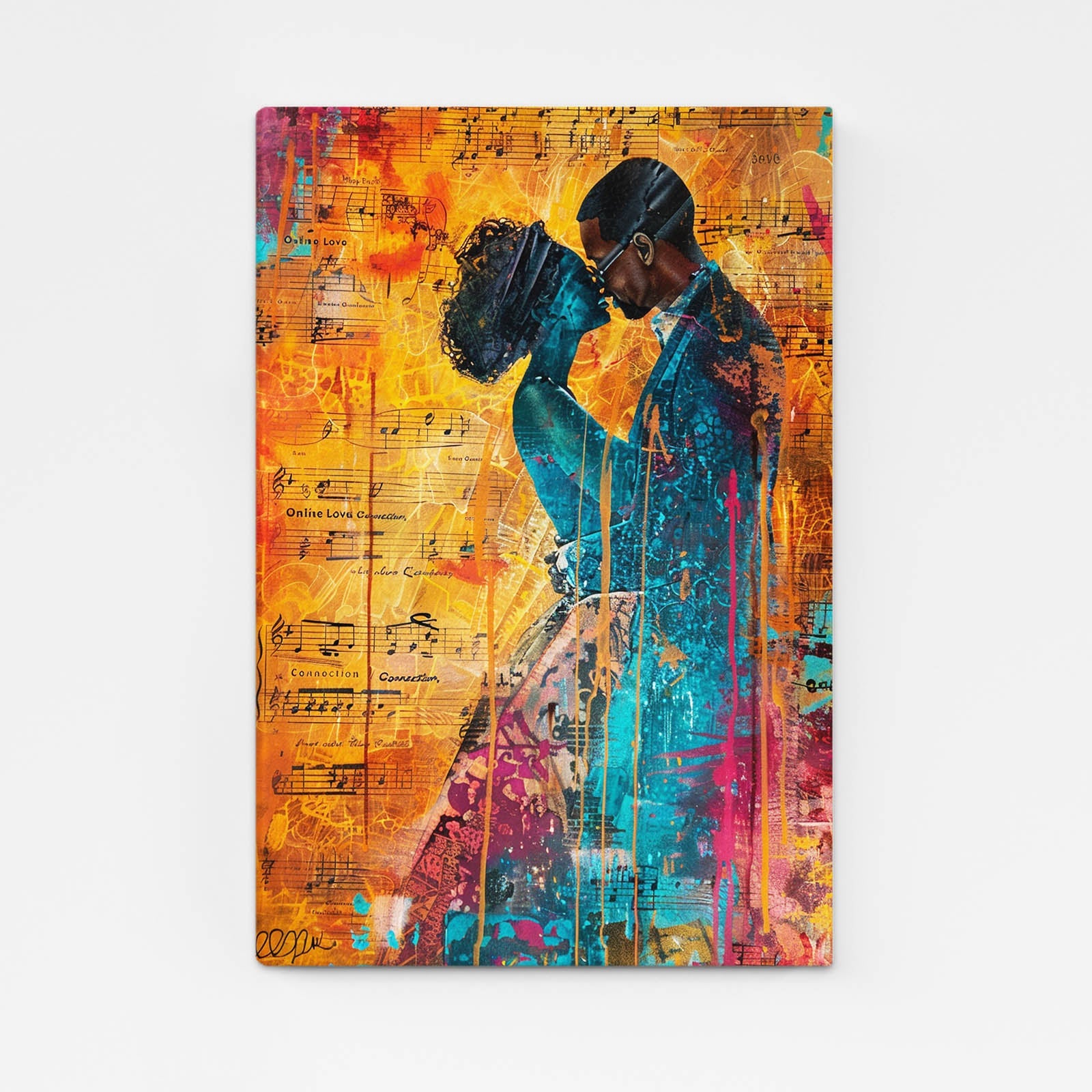 Romantic African Art — abstract canvas print in orange tones