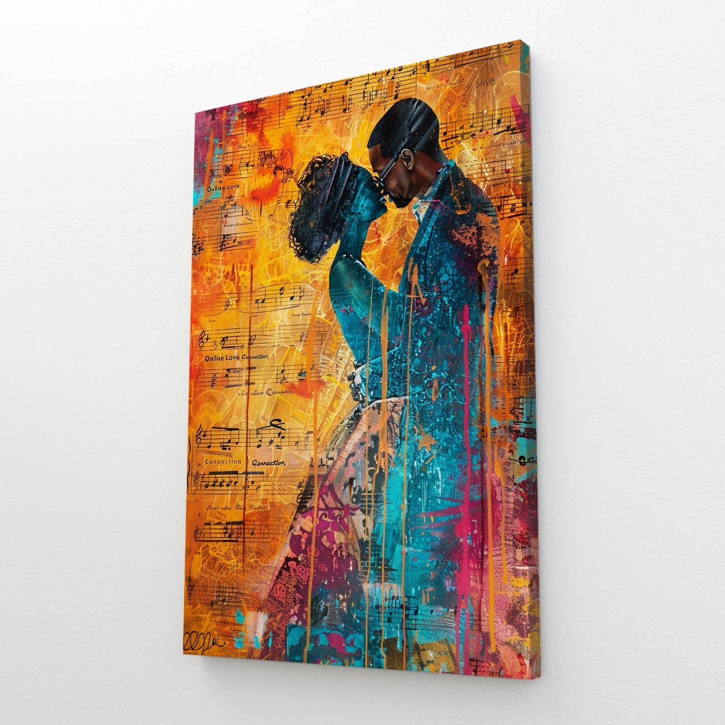 Romantic African Art — abstract canvas print in orange tones, view 2