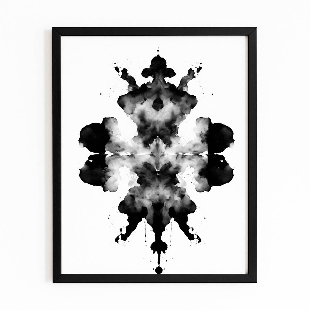 Rorschach Ink Crown Chess Prints – with Premium Black frame on white background