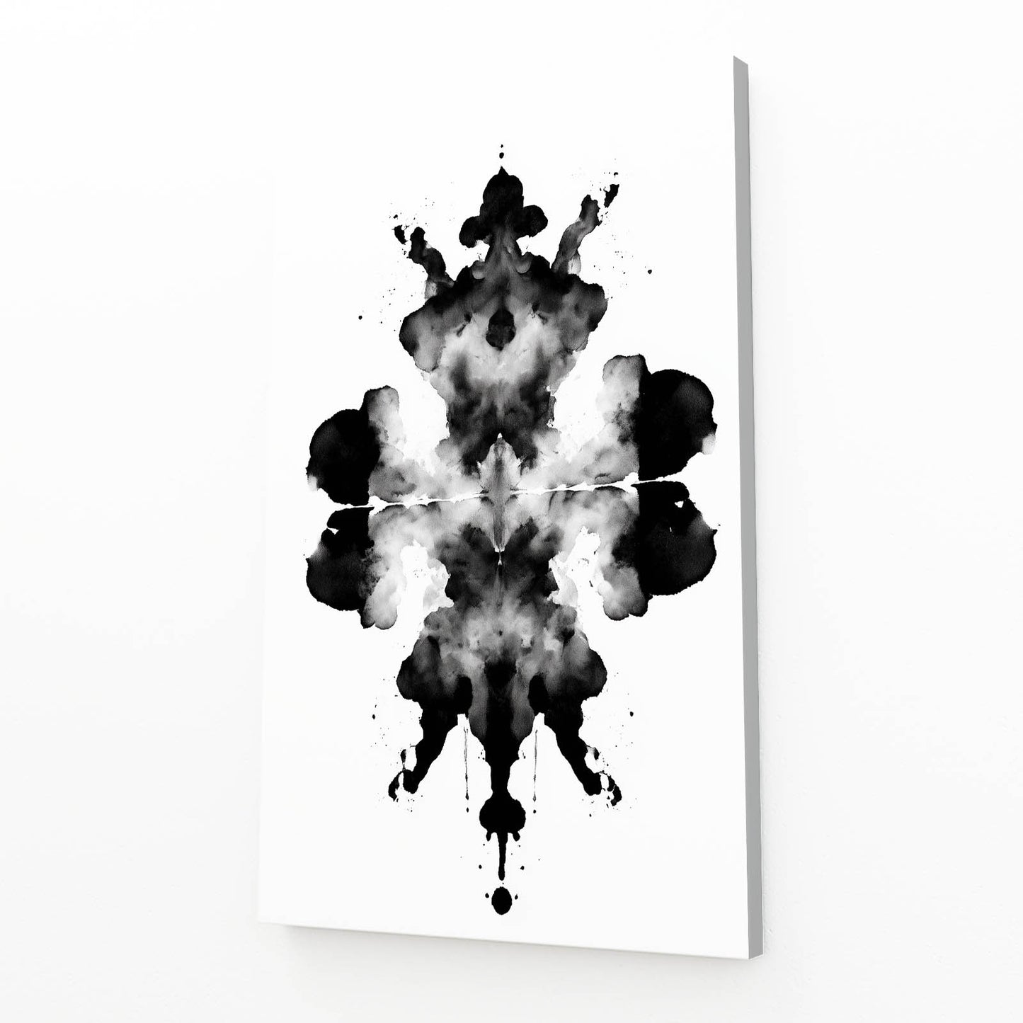 Rorschach Ink Crown Chess Prints – angled canvas view on white background