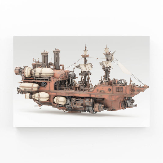 Rose Copper Skyship Steampunk Canvas Art – rose copper skyship steampunk canvas print
