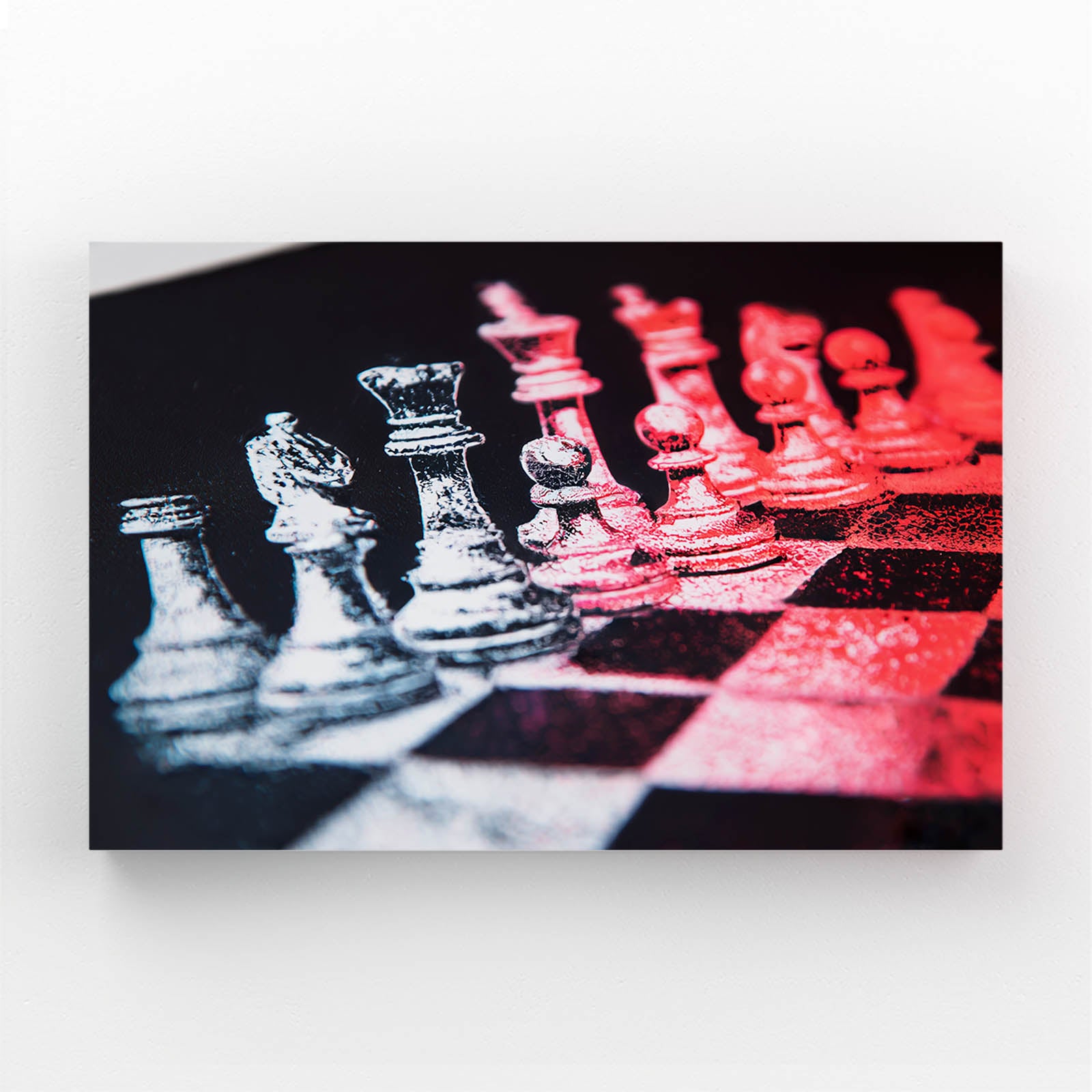 Rose Duotone Standoff Chess Art – rose duotone standoff chess canvas print