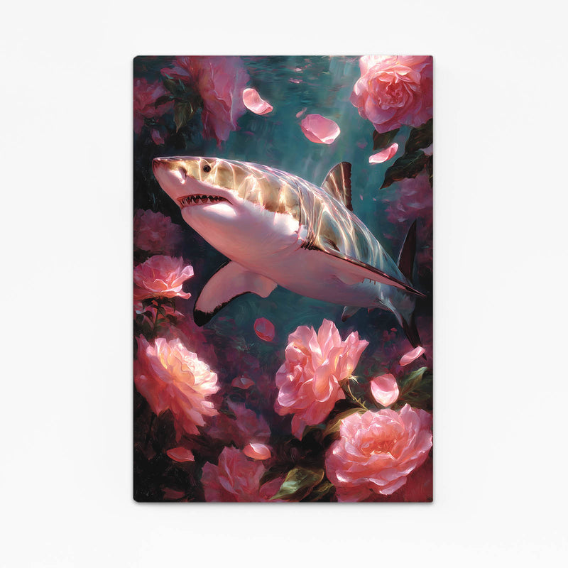 Rose Garden Bloom Shark Wall Art – rose garden bloom shark canvas print