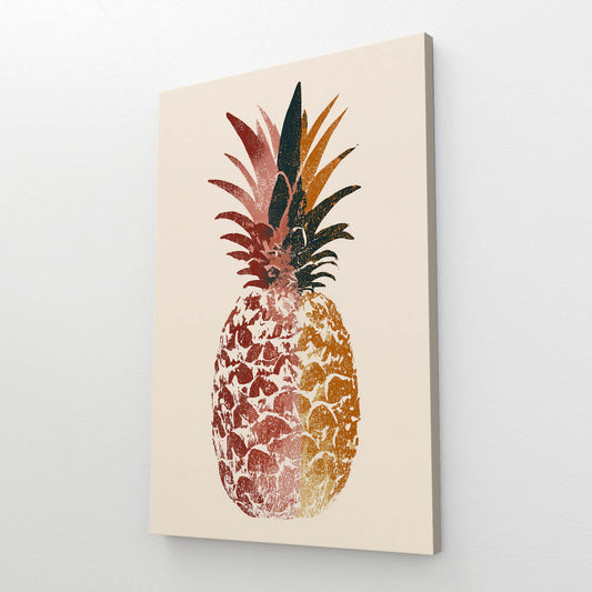 Rose Gold Pineapple Fruit Canvas Art – styled in a furnished interior