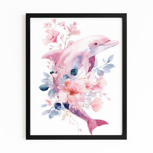 Rosewater Bloom Dolphin Art