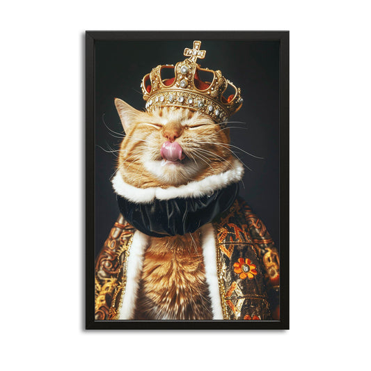 Royal Attitude Cat Art – canvas print on white background