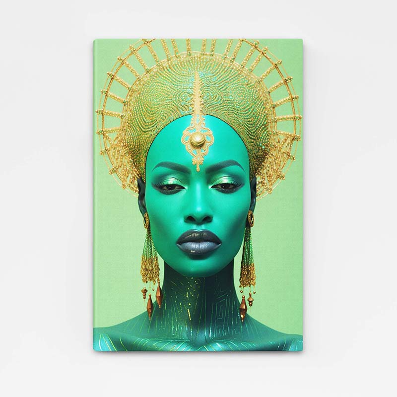 Royal Emerald African Wall Art — african art canvas print in green tones