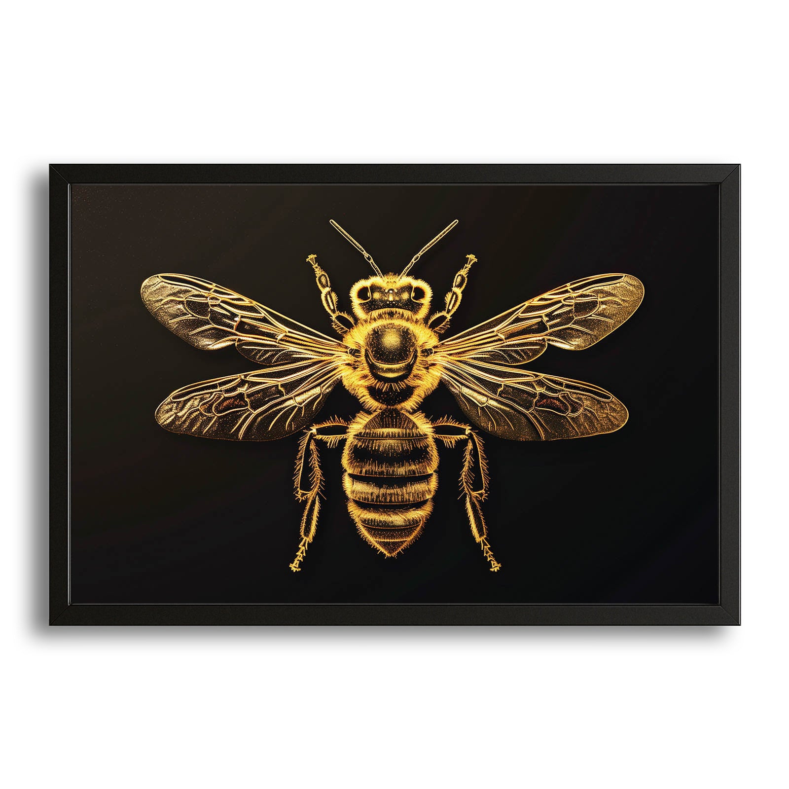 Royal Gold Bee Art – canvas print on white background