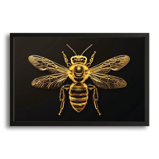 Royal Gold Bee Art – canvas print on white background