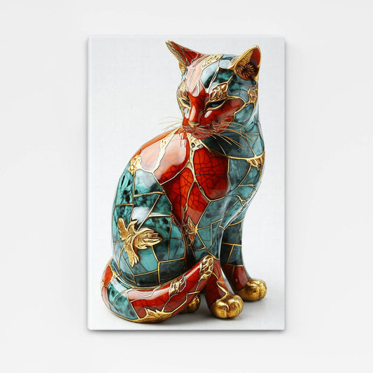 Royal Mosaic Cat Wall Art