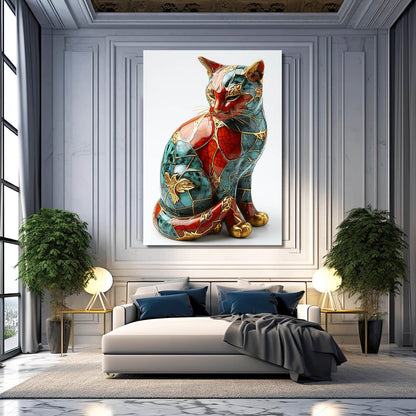 Royal Mosaic Cat Wall Art