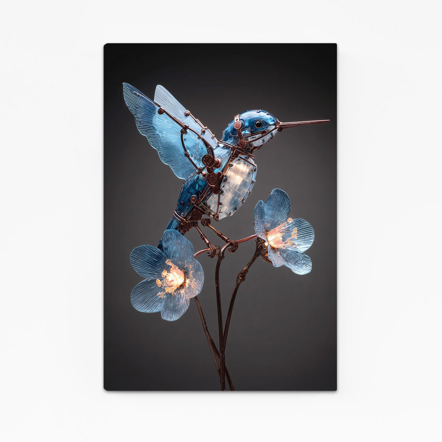 Ruby Wing Hummingbird Steampunk Canvas Art – ruby wing hummingbird steampunk canvas print