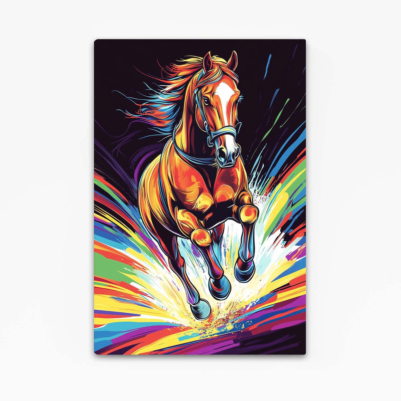 Running Horse Wall Art – angled canvas view on white background
