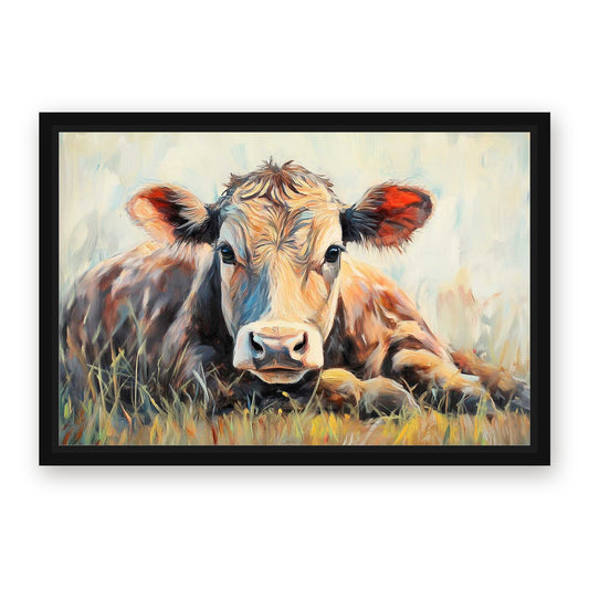 Rustic Cow Prints – with Premium Black wood frame