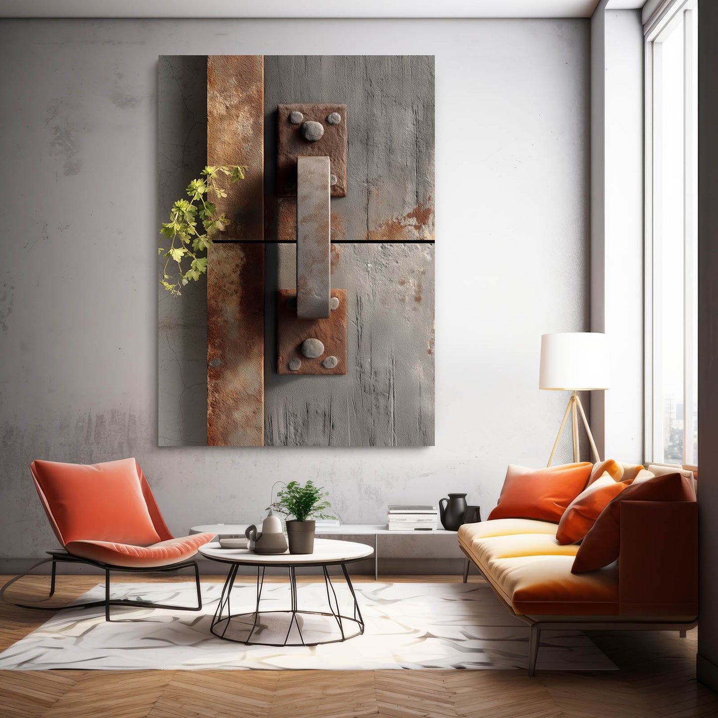 Rustic Metal Hardware Farmhouse Wall Art – styled in a furnished interior