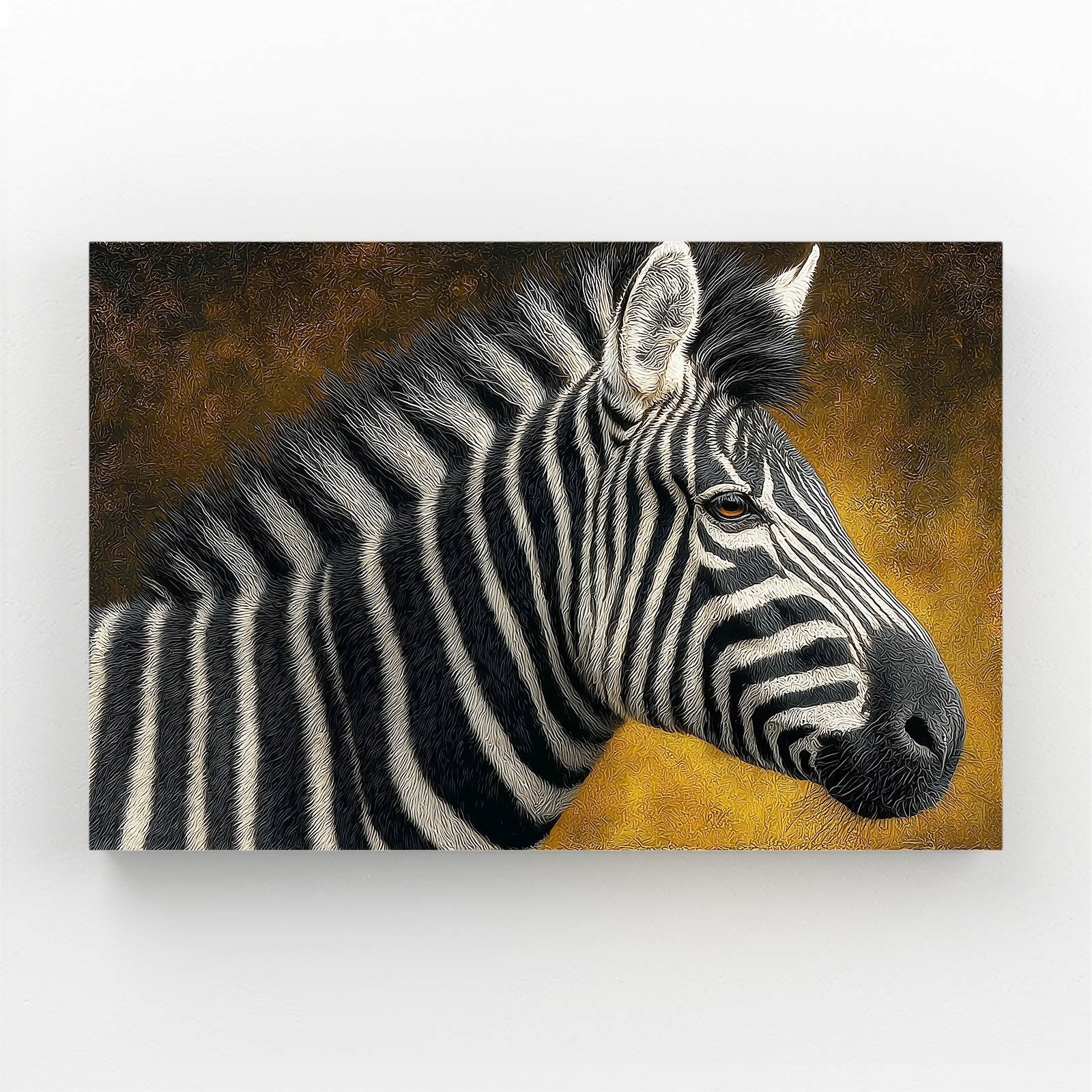 Rustic Zebra Canvas – styled in a furnished interior
