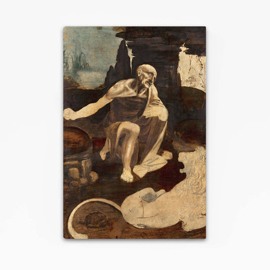 Saint Jerome Wilderness Da Vinci Wall Art — realism canvas print, canvas print on white background