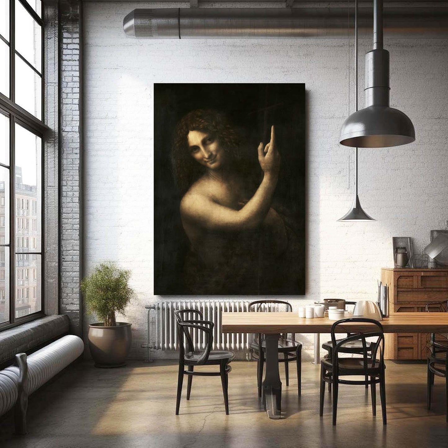 Saint John The Baptist Da Vinci Wall Art – styled in a furnished interior