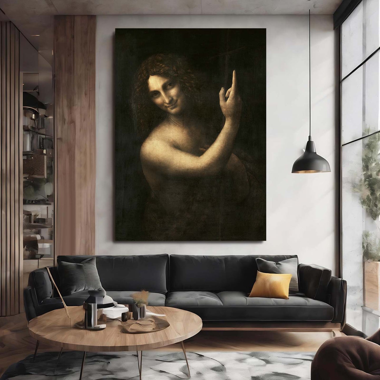 Saint John The Baptist Da Vinci Wall Art – styled in a furnished interior