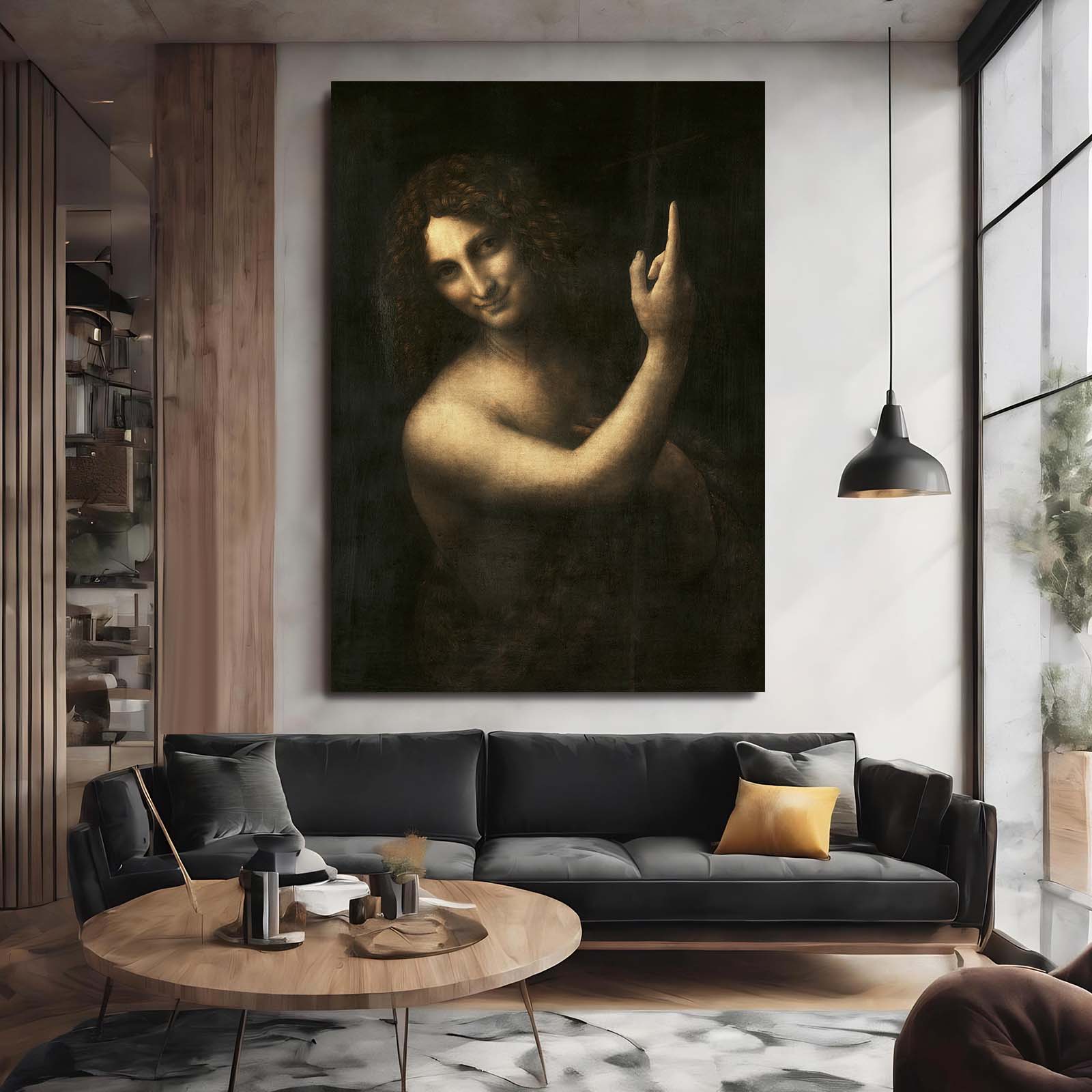 Saint John The Baptist Da Vinci Wall Art – styled in a furnished interior