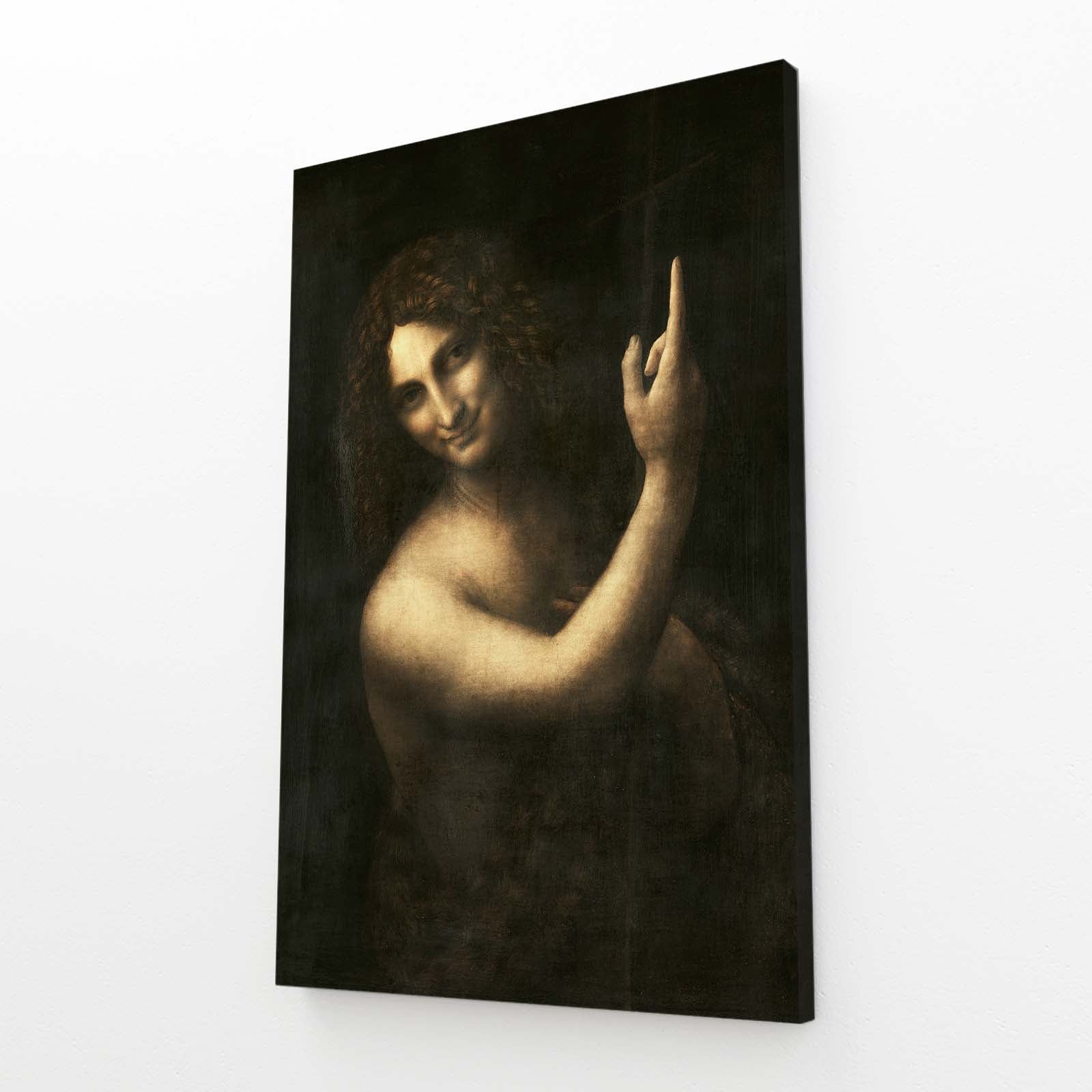 Saint John The Baptist Da Vinci Wall Art – angled canvas view on white background
